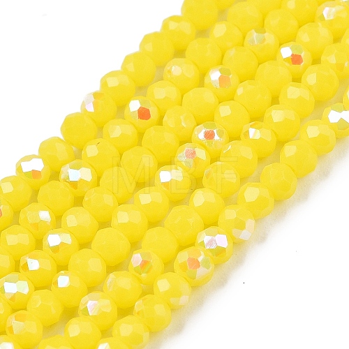 Electroplate Opaque Solid Color Glass Beads Strands EGLA-A044-P1mm-L04-1