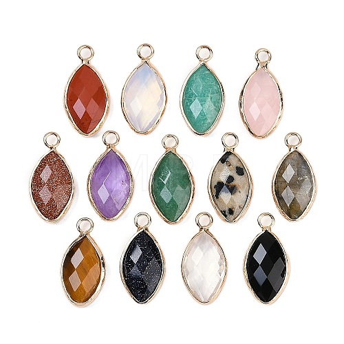 Natural & Synthetic Mixed Gemstone Faceted Pendants G-G193-01G-1