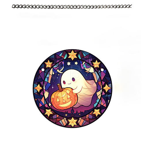 Halloween Ghost & Pumpkin Acrylic Pendant Decorations PW-WG500D2-05-1