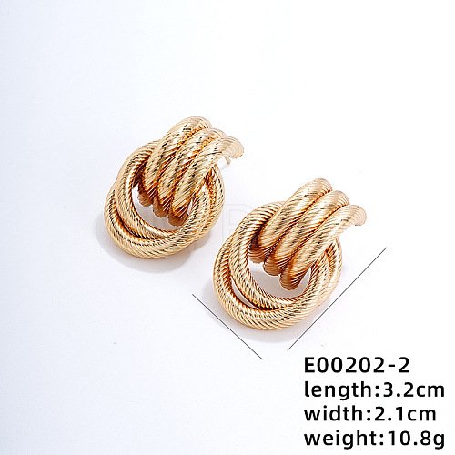Fashionable Crossed Brass Stud Earrings Hip-hop Personality Trendy Ear Jewelry XX0906-5-1