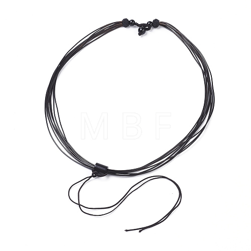 Adjustable Waxed Cord Necklace Making MAK-L027-A02-1