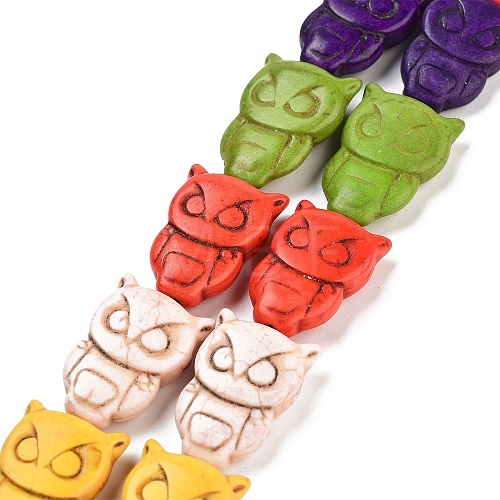 Owl Synthetic Turquoise Beads Strands TURQ-I010-28-1