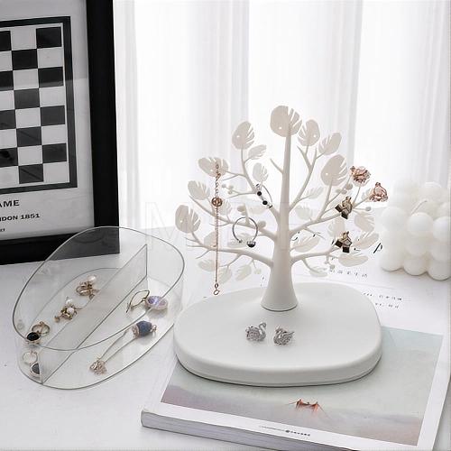 Plastic Tree Earring Display Racks with Trays PW-WGAFB40-03-1