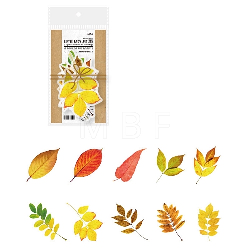 Autumn Leaf PET Sticker Labels PW-WG14025-04-1