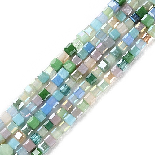 Electroplate Glass Beads Strands GLAA-P056-02B-1