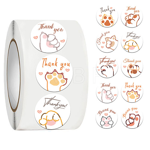 500Pcs Cat Theme Roll Stickers DIY-S049-01C-1