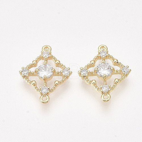 Brass Cubic Zirconia Links KK-T038-551E-NF-1