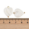 Natural Shell Heart Pendants STAS-D378-34G-3