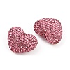 Heart Shaped Polymer Clay Rhinestone Beads CLAY-NH0002-02C-2