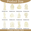 Olycraft 12Pcs 12 Styles Buddhist Theme Alloy Stickers DIY-OC0010-21-2