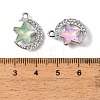 UV Plating Alloy Glass Pendants FIND-K032-25P-3