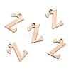 Ion Plating(IP) 304 Stainless Steel Alphabet Charms STAS-H122-Z-RG-2