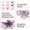 Beadthoven 36Pcs 9 Style Butterfly Organgza Lace Embroidery Ornament Accessories DIY-BT0001-49-15