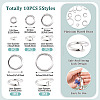 10Pcs 5 Styles Brass Open Jump Rings KK-TA0008-84P-4