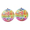 Rainbow Color Printed Iron Pendants RN-CBA3547-01B-1