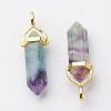 Natural Fluorite Pointed Pendants X-G-G902-A07-1