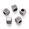 304 Stainless Steel Textured European Style Large Hole Beads STAS-T072-110AS-1