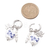 304 Stainless Steel Flower Hoop Earrings EJEW-JE06733-4