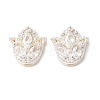Brass Micro Pave Clear Cubic Zirconia Beads CU-CBAEC99-29S-1
