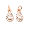 Brass Micro Pave Cubic Zirconia Charms LS-RB-I077-15RG-RS-1