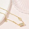 Brass Micro Pave Clear Cubic Zirconia Column Charm Bracelets KK-CBA6980-26G-2