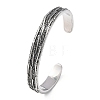 Retro 316 Surgical Stainless Steel Cuff Bangles BJEW-C142-11B-AS-4