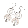 Celestial Brass & 304 Stainless Steel Dangle Drop Earrings for Women EJEW-JE07345-02-4