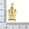 Rack Plating Brass Micro Pave Clear Cubic Zirconia Pendants ZIRC-L100-158G-4