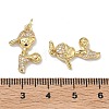 Brass Micro Pave Clear Cubic Zirconia Pendants KK-K420-08G-3