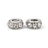 Flat Round Antique Silver Plated Alloy Rhinestone European Beads ALRI-Q228-10H-4