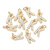 SHEGRACE Brass Micro Pave Clear Cubic Zirconia Pendants XGRQ29162-394G-K-1