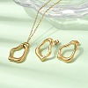 Irregular 304 Stainless Steel Pendant Necklace & Stud Earrings Sets for Women SJEW-E052-01G-1