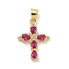 Rack Plating Brass Micro Pave Cubic Zirconia Pendants KK-C074-32G-01-1