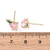 Brass Micro Pave Cubic Zirconia Apple Stud Earrings EJEW-L278-04G-5