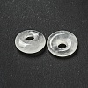Natural Quartz Crystal Rock Crystal Donut/Pi Disc Charms G-G142-02U-2