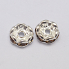 Rondelle Wave Brass Rhinestone Spacer Beads RB-D307-06-2