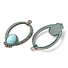 Alloy with Synthetic Turquoise Pendants FIND-B055-01C-2
