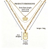 304 Stainless Steel Crown Rectangle Pendant Double Layer Necklaces WG00B28-01-1