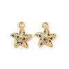 Brass Micro Pave Cubic Zirconia Charms X1-KK-C099-01B-G-1