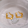 Vintage Style Textured Wavy 304 Stainless Steel Hoop Earrings LS-CM5039-4