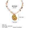Ocean 304 Stainless Steel Pendant Natural Shell Nuggets Beaded Necklaces for Women WG8D776-03-2