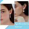 20Pcs Flat Round Brass & Glass Stud Earrings KK-BBC0028-26-5