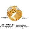 304 Stainless Steel Micro Pave Cubic Zirconia Finger Rings WG92048-01-1