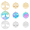 18Pcs 9 Style 304 Stainless Steel Pendant STAS-FH0001-77-1