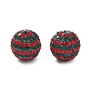 Christmas Theme Stripe Pattern Polymer Clay Rhinestone Beads CLAY-NH0001-01A-1