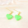 Valentine's Day Heart Brass Enamel Dangle Stud Earrings EJEW-Z164-19G-04-1