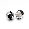 Brass Micro Pave Cubic Zirconia Round Beads ZIRC-M069-51-NR-1