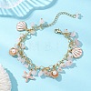Natural Rose Quartz Chip Beads Bracelets BJEW-JB13155-02-1