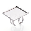 304 Stainless Steel Open Cuff Ring Components STAS-S080-041I-P-1