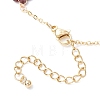 Chakra 304 Stainless Steel & Brass & Natural Green Aventurinee/Garnet/Amethyst/Apatite/Gold Rutilated Quartz/Carnelian/Lapis Lazuli Bead Flower Link Chain Anklets for Women AJEW-AN00692-4